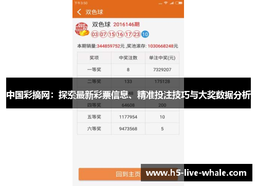 中国彩摘网：探索最新彩票信息、精准投注技巧与大奖数据分析